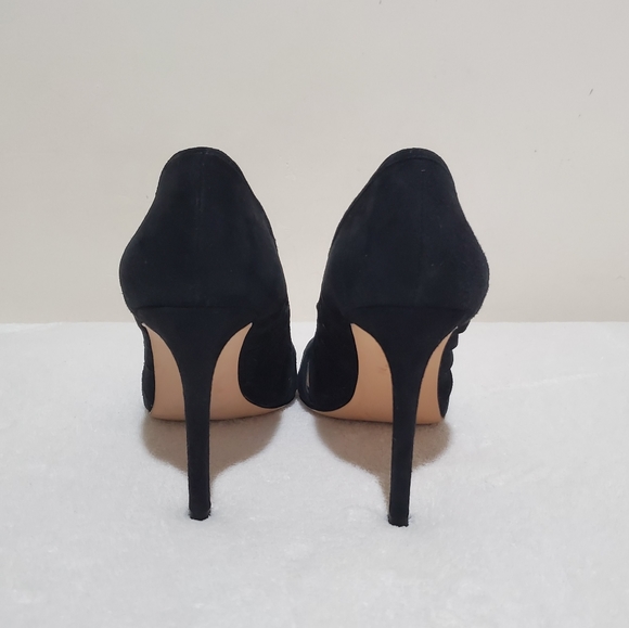 Black Suede Women Heel Shoes Size 8 - Picture 3 of 7
